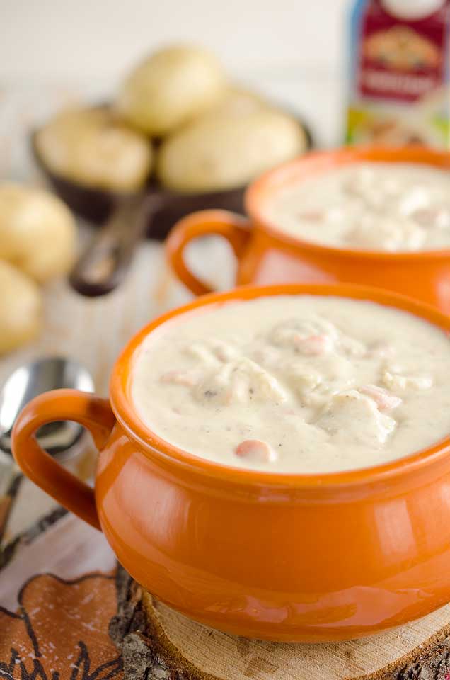 Parmesan Potato Chowder is a decadent and satisfying soup sure to warm you up in the cold winter months!