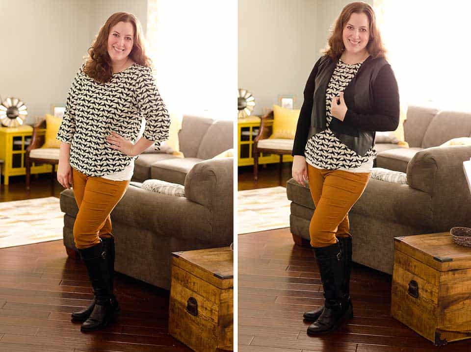 Pixley Bixby Bird Print Tab Sleeve Blouse XL Stitch Fix Review