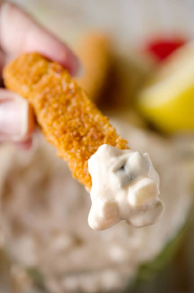 Light Chipotle Tartar Sauce is made with Greek yogurt for a healthy version of the classic dipping sauce that pairs so perfectly with fish. 