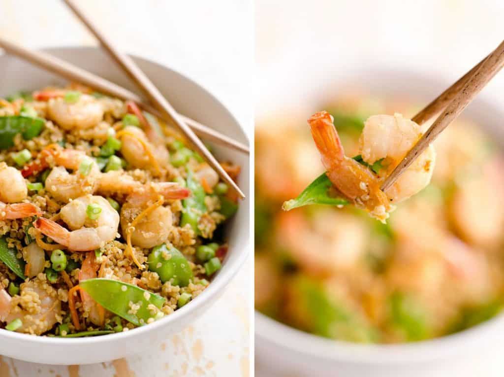Light Shrimp Fried Quinoa Healthy 30 Minute Dinner