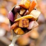 Balsamic Dijon Roasted Root Vegetables is an easy and healthy side dish bursting with tangy balsamic flavor and loaded with hearty root vegetables.