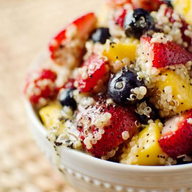 Fruit & Quinoa Salad with Citrus Poppy Seed Dressing - The Creative Bite