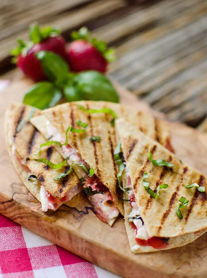 Strawberry Basil & Honey Goat Cheese Quesadillas - The Creative Bite