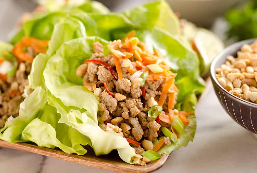 Turkey Thai Peanut Lettuce Wraps are a light and healthy dinner idea packed with filling ground turkey, fresh vegetables and crunch peanuts. This is a dinner idea you can enjoy over and over, it is simply that good!