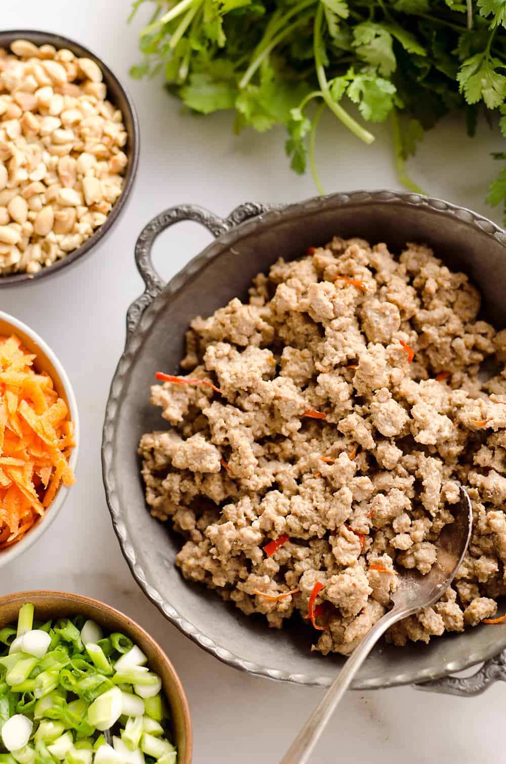 Turkey Thai Peanut Lettuce Wraps are a light and healthy dinner idea packed with filling ground turkey, fresh vegetables and crunch peanuts. This is a dinner idea you can enjoy over and over, it is simply that good!