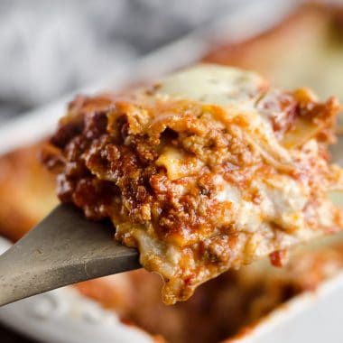 This Lasagna Recipe from my grandmother is a hearty casserole that is a classic dinner everyone will love! Ground beef and pork are layered with cheese and pasta for a comforting dinner idea perfect for a family gathering or holiday. After you have satisfied everyone's appetites with this amazing dish, clean up with all-natural Evolve dish soap for a clean and sparkling kitchen!