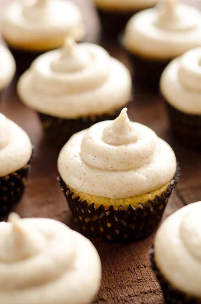 brown buttercream topped cupcakes