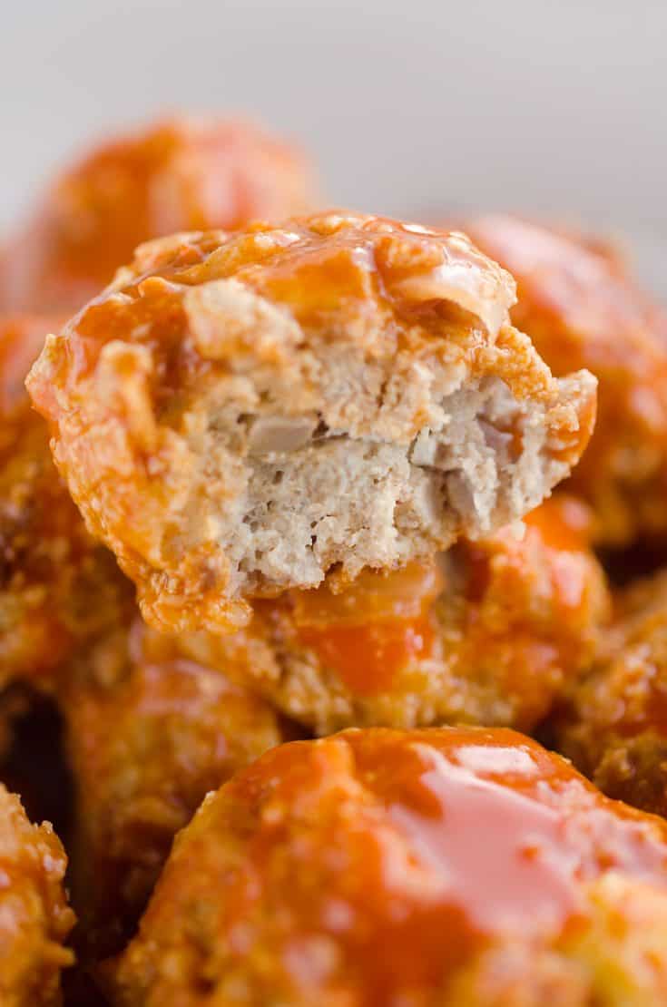 Light Crock Pot Buffalo Turkey Meatballs Easy Appetizer