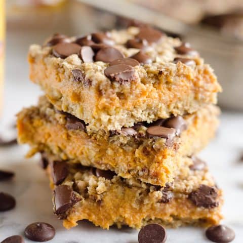 Pumpkin Dark Chocolate Oatmeal Bars