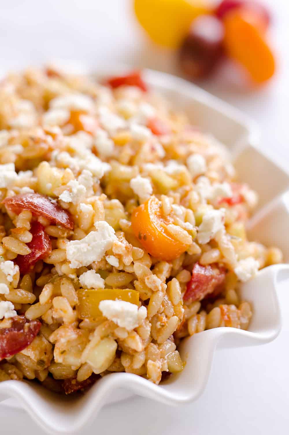 Sundried Tomato Feta Orzo Salad is an easy and unique pasta salad that makes a great side dish for any holiday meal!