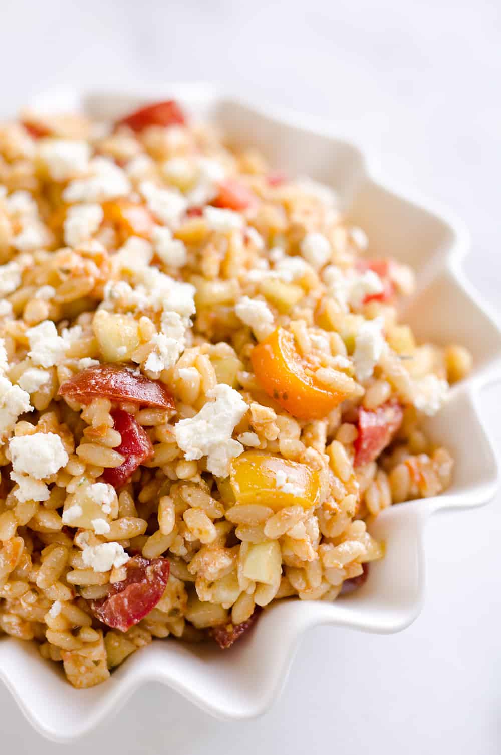 Sundried Tomato Feta Orzo Salad is an easy and unique pasta salad that makes a great side dish for any holiday meal!