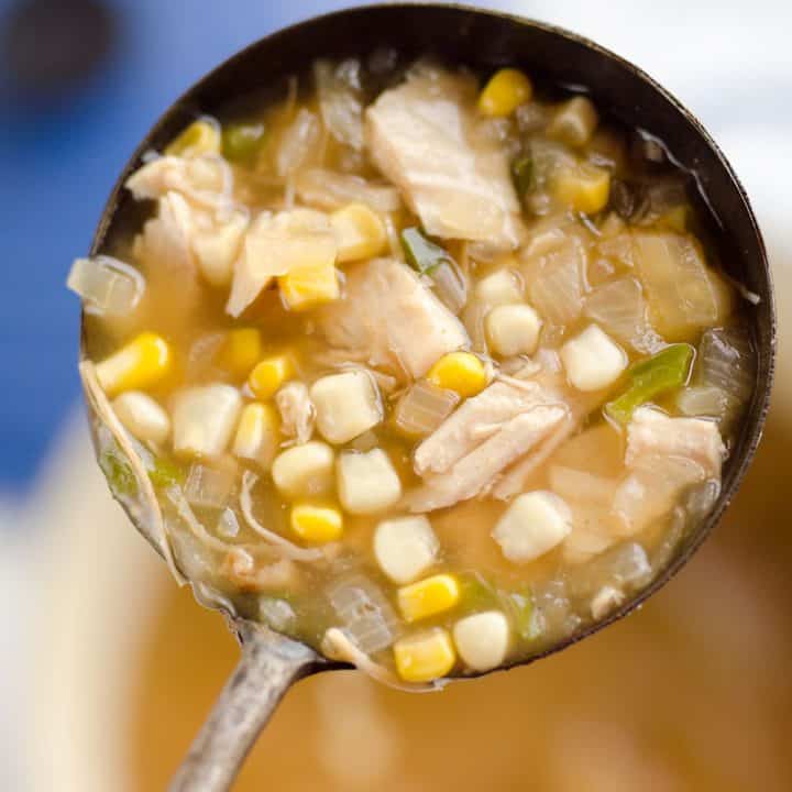 Spicy Turkey & Sweet Corn Soup is the perfect way to use up your holiday leftovers for a light and delicious meal!