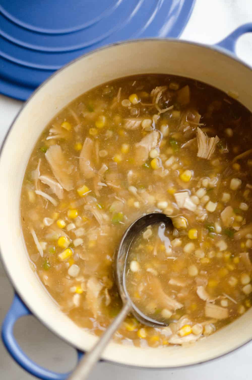 Spicy Turkey & Sweet Corn Soup is the perfect way to use up your holiday leftovers for a light and delicious meal!