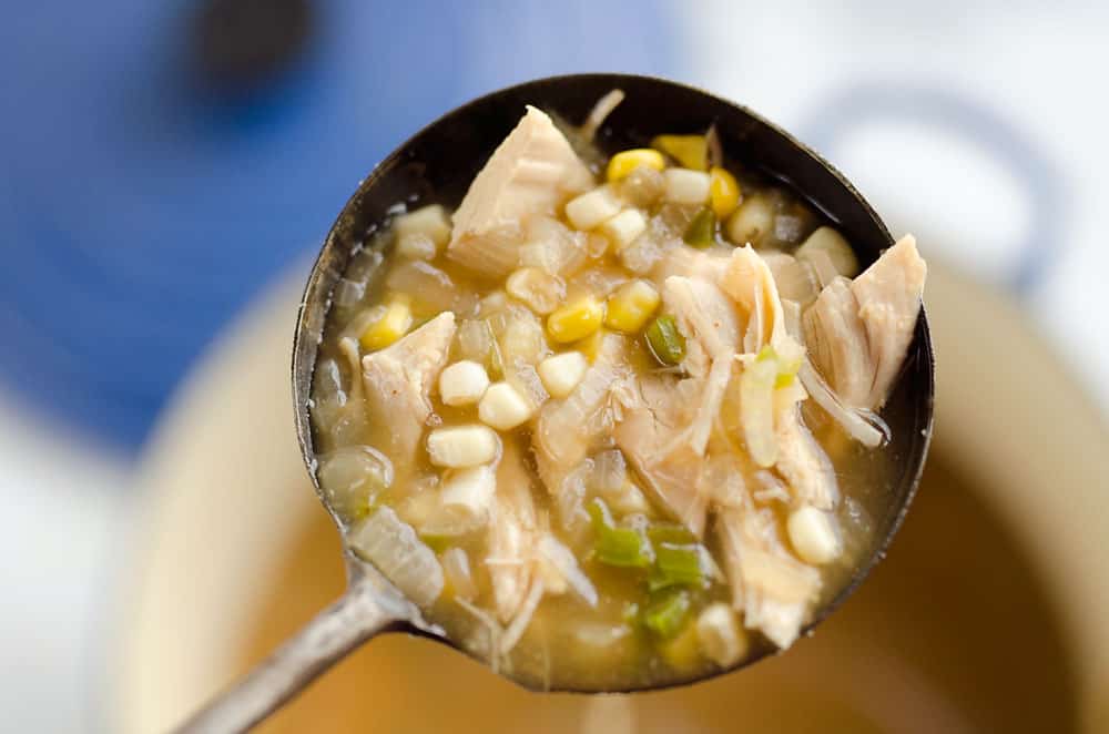 Spicy Turkey & Sweet Corn Soup is the perfect way to use up your holiday leftovers for a light and delicious meal!