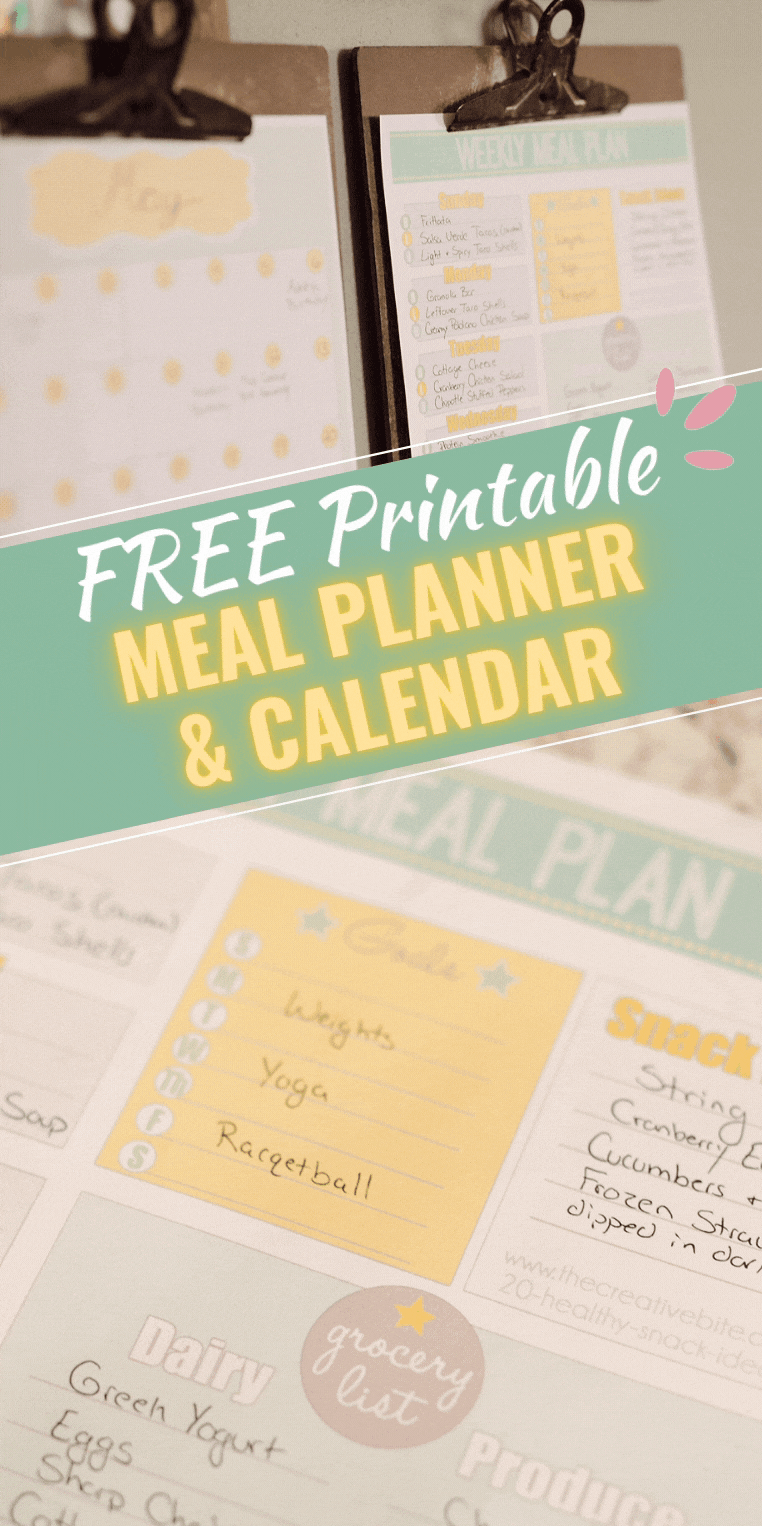 Free Printable Weekly Meal Planner + Calendar