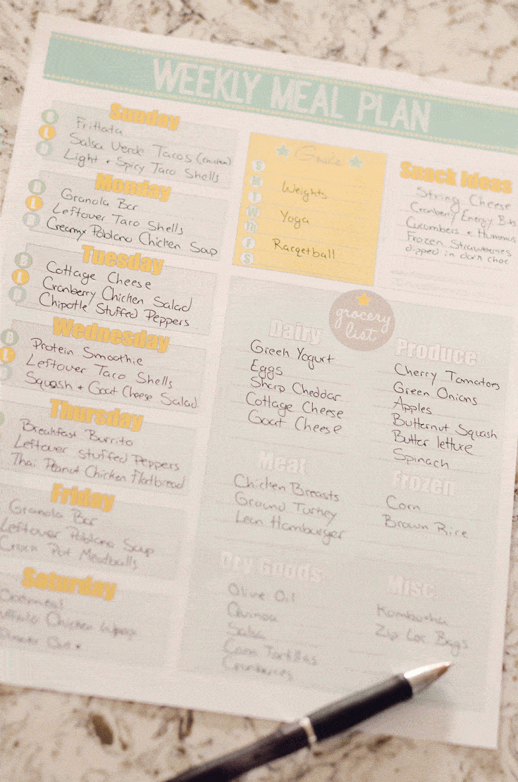 Free Printable Weekly Meal Planner + Calendar