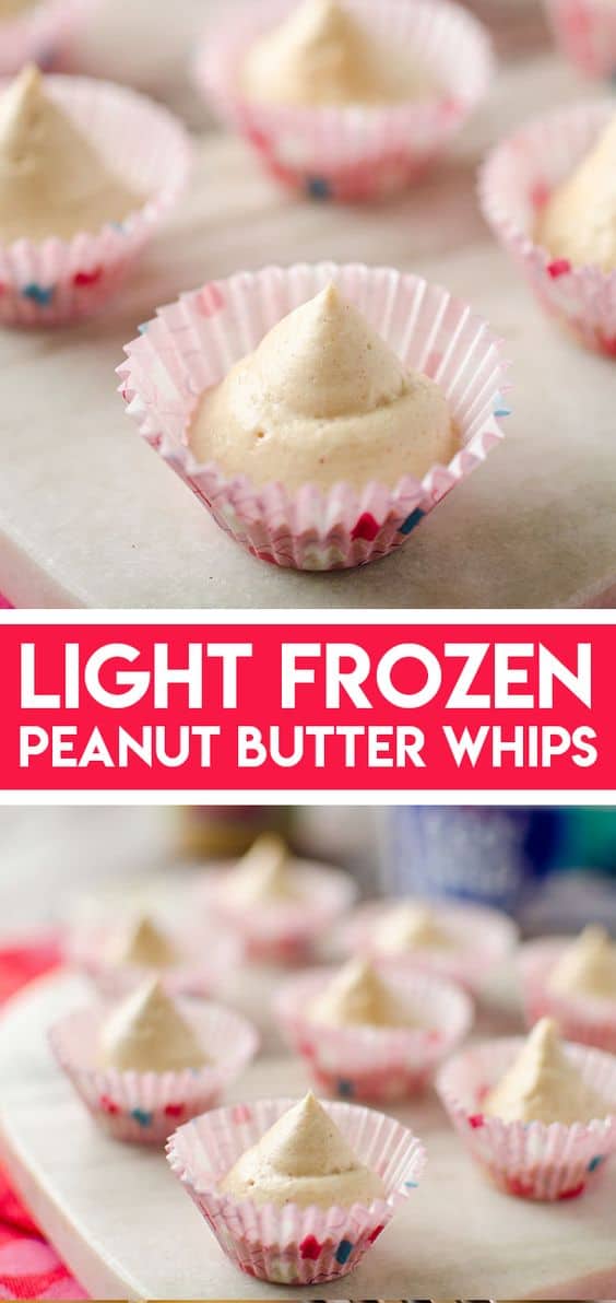 Skinny Frozen Peanut Butter Whips Two Ingredient Dessert