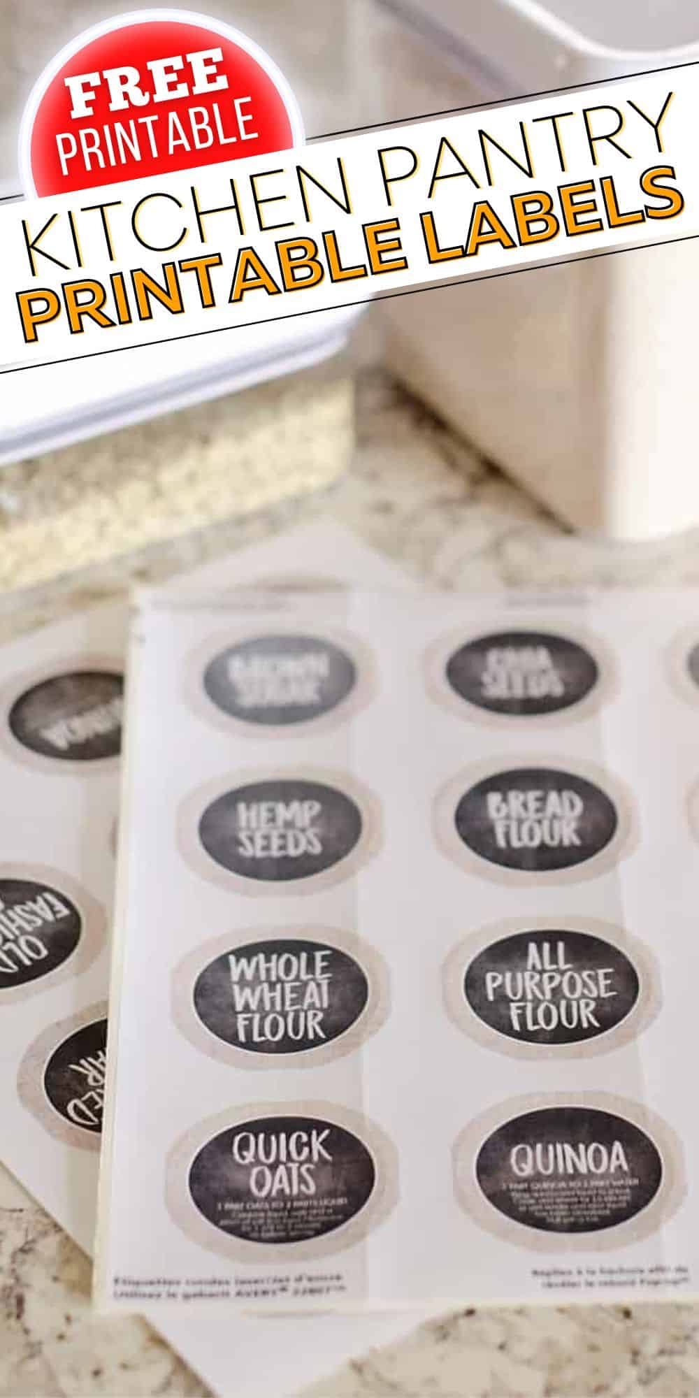 Kitchen Pantry Organization+ Free Printable Labels