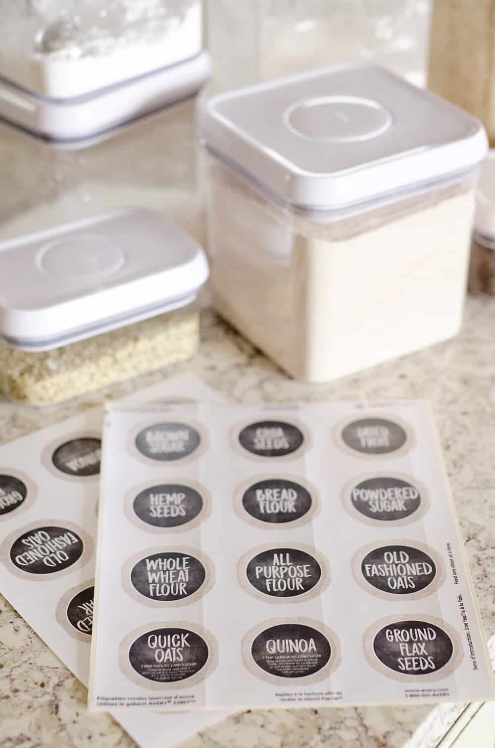 Free Editable Printable Kitchen Pantry Labels for Storage Containers 