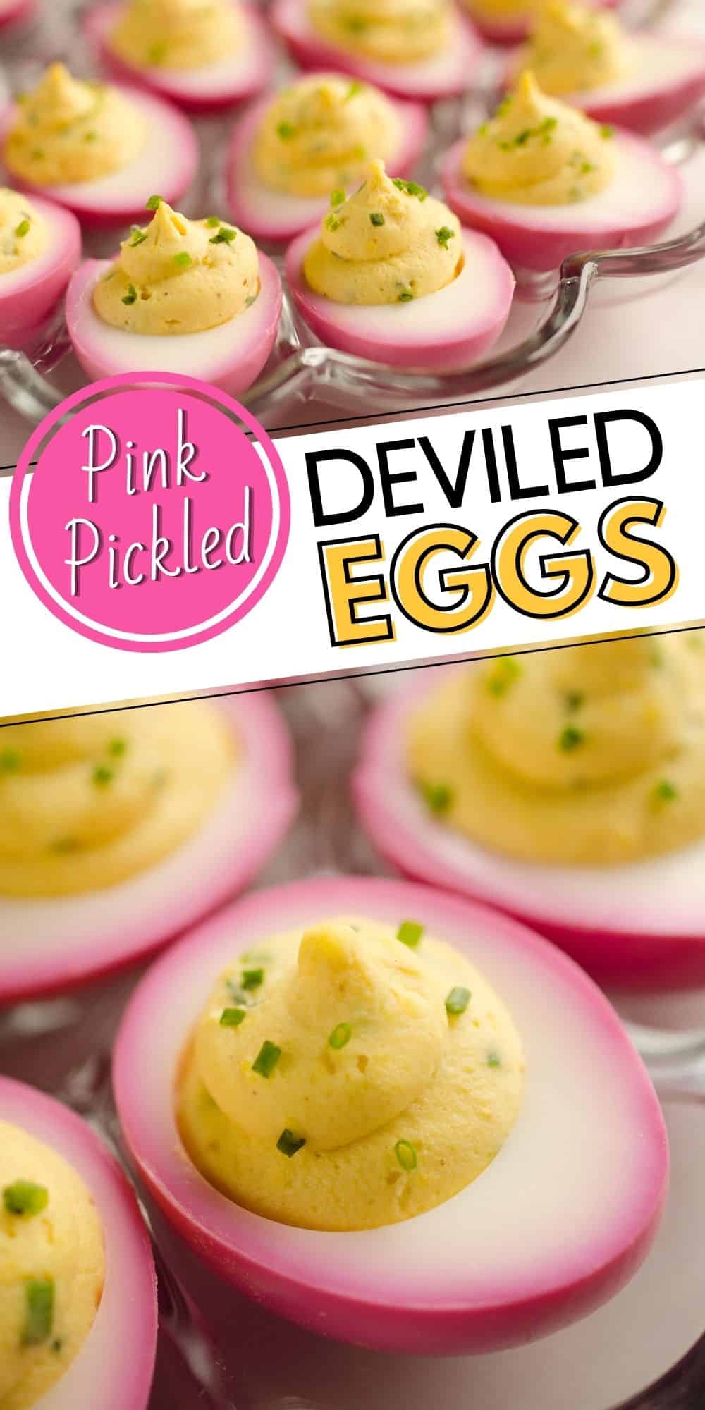 Pink Pickled Deviled Eggs