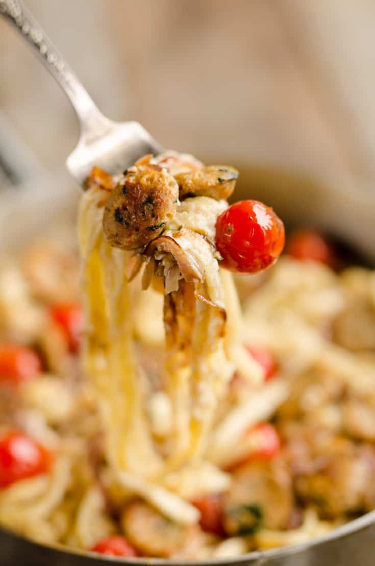 Chicken Sausage Fettuccine Alfredo 20 Minute Recipe