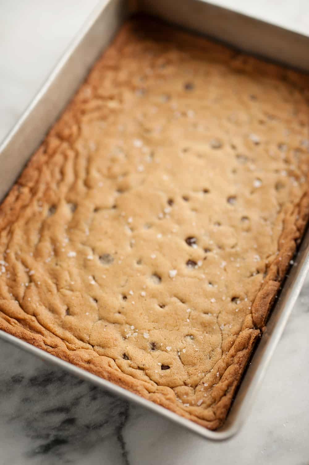 Salted Chocolate Chip Cookie Bars sheet