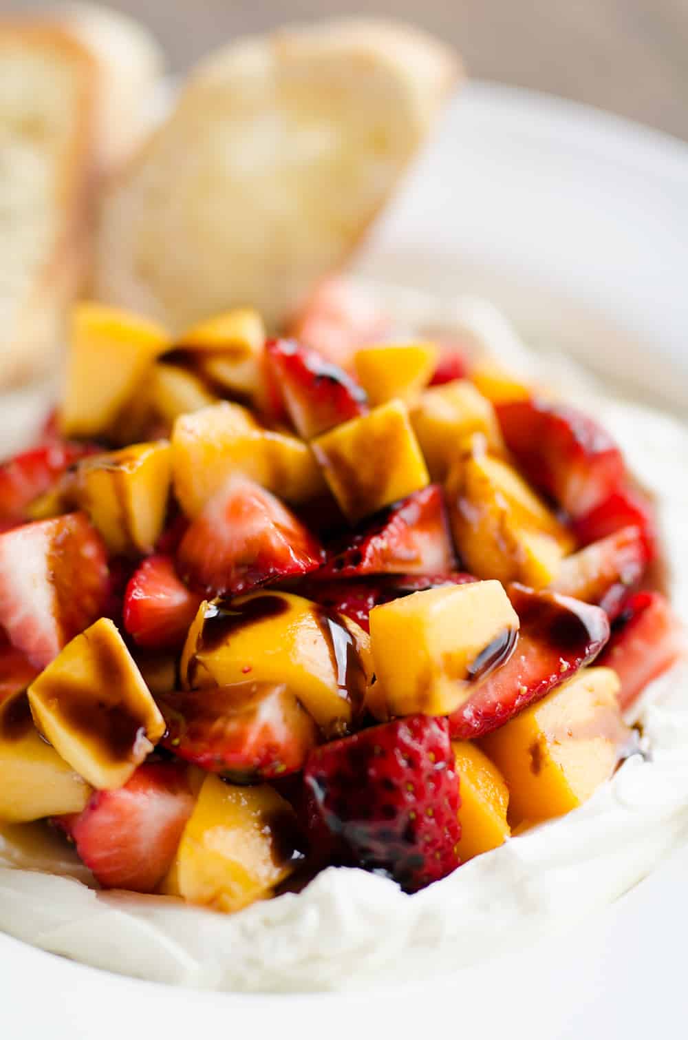 Whipped Honey Goat Cheese Dip with Balsamic Fruit 