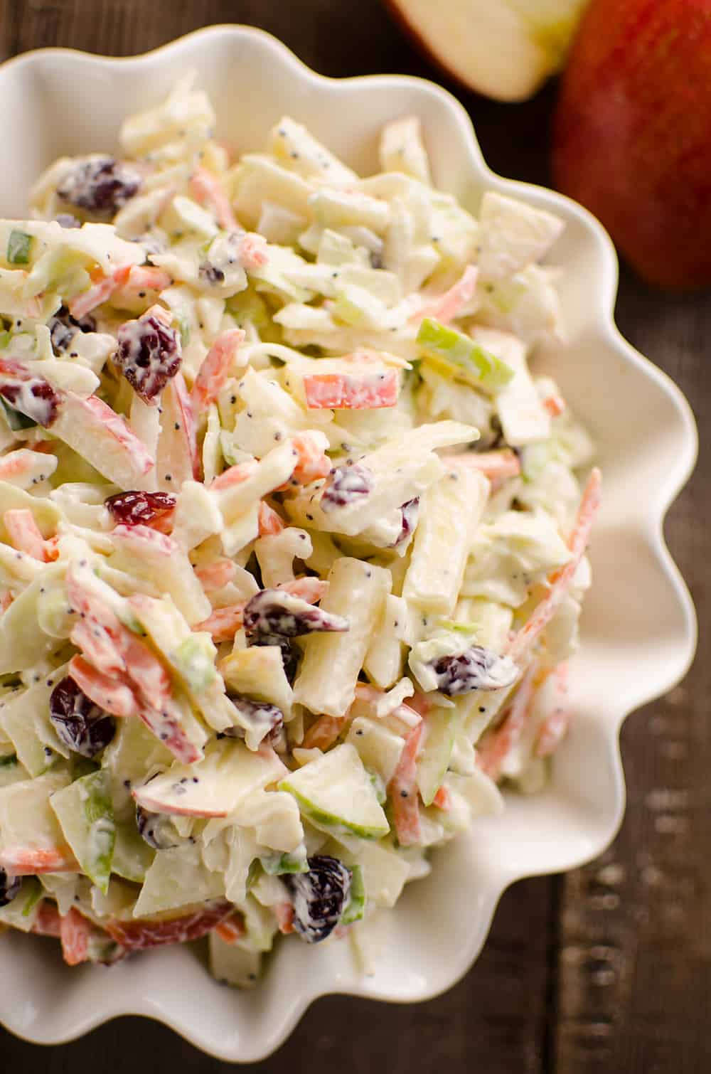 Apple Cranberry Poppy Seed Slaw Salad bowl