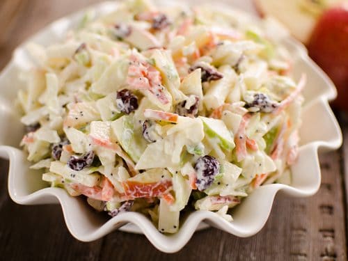 Apple Cranberry Poppy Seed Slaw Salad bowl