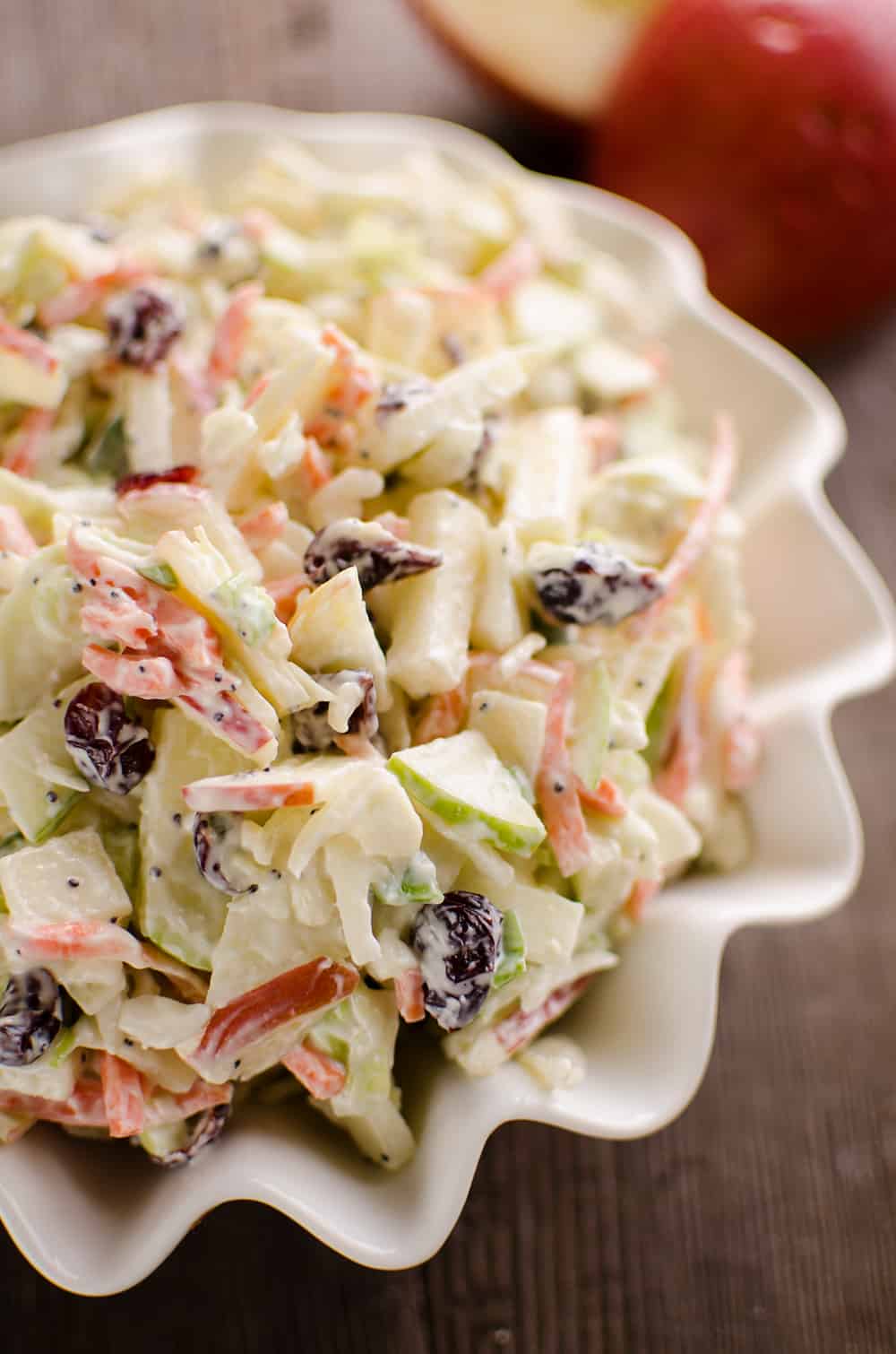 Apple Cranberry Poppy Seed Slaw Salad bowl