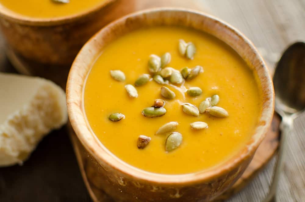 Pressure Cooker Creamy Butternut Squash Soup - Instant Pot bowl