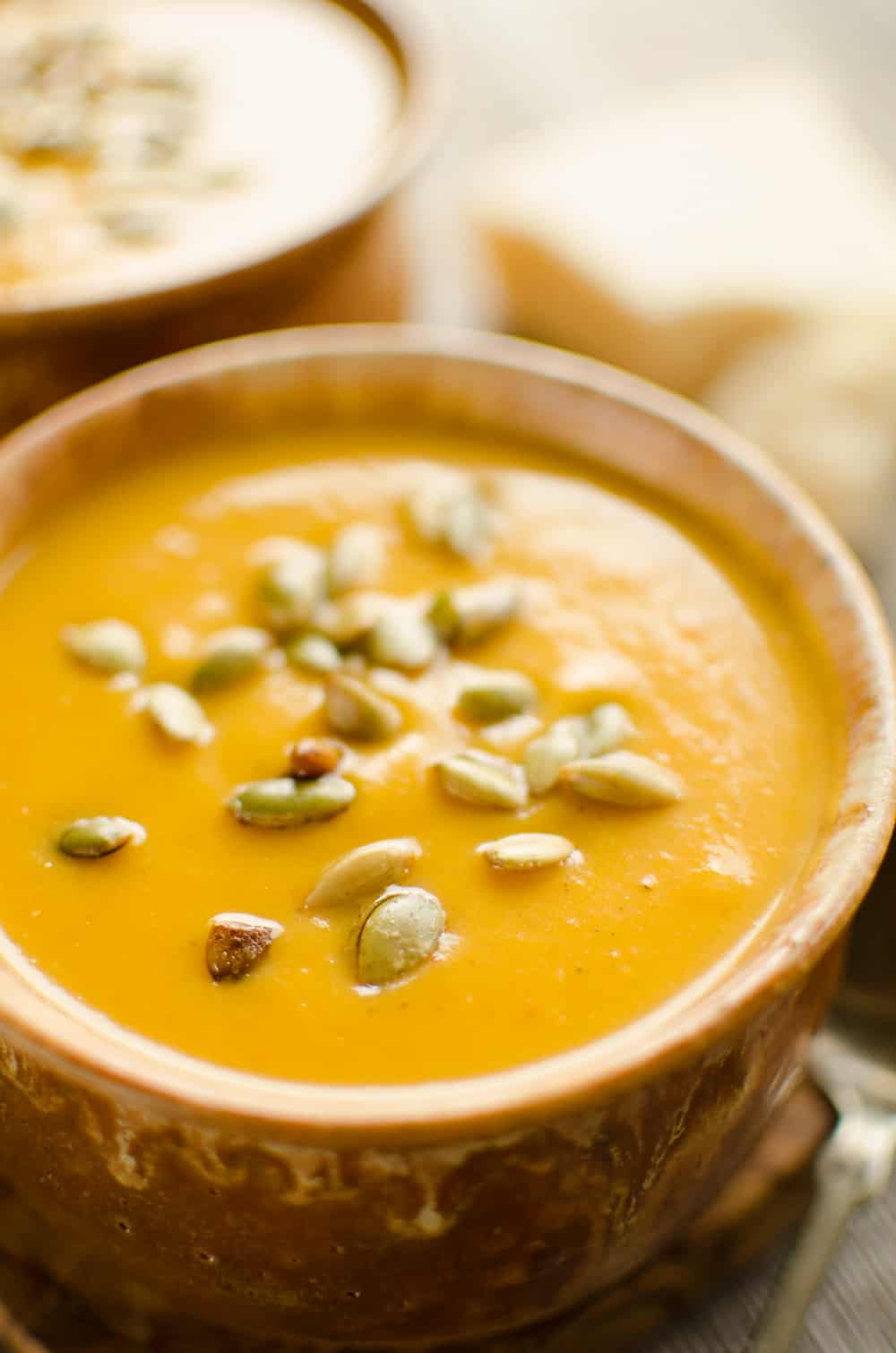 Pressure Cooker Creamy Butternut Squash Soup - Instant Pot bowl