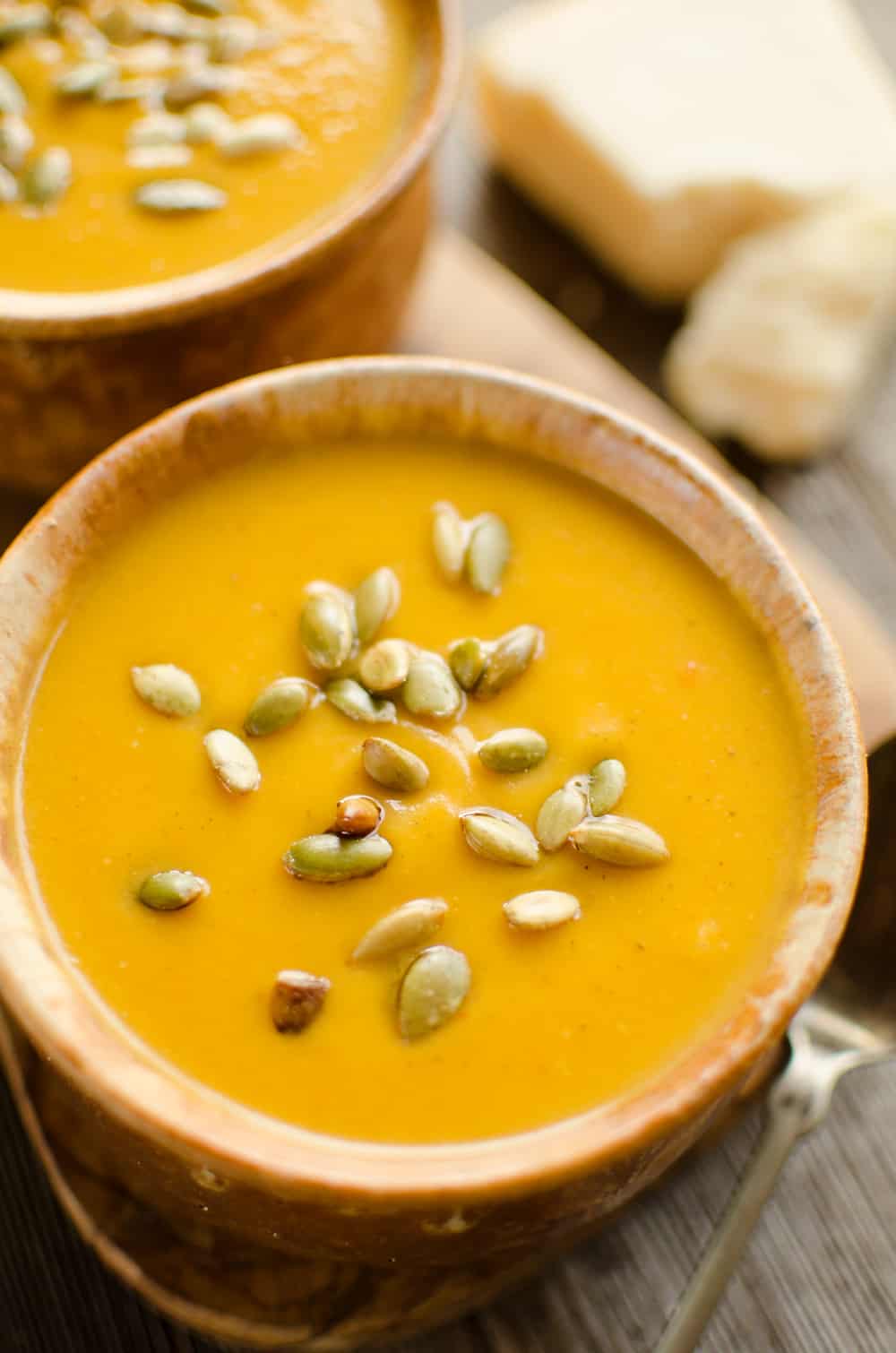 Pressure Cooker Creamy Butternut Squash Soup - Instant Pot bowl