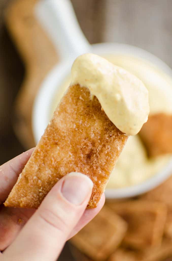 Pumpkin Mousse Dip with Pie Crust Dippers