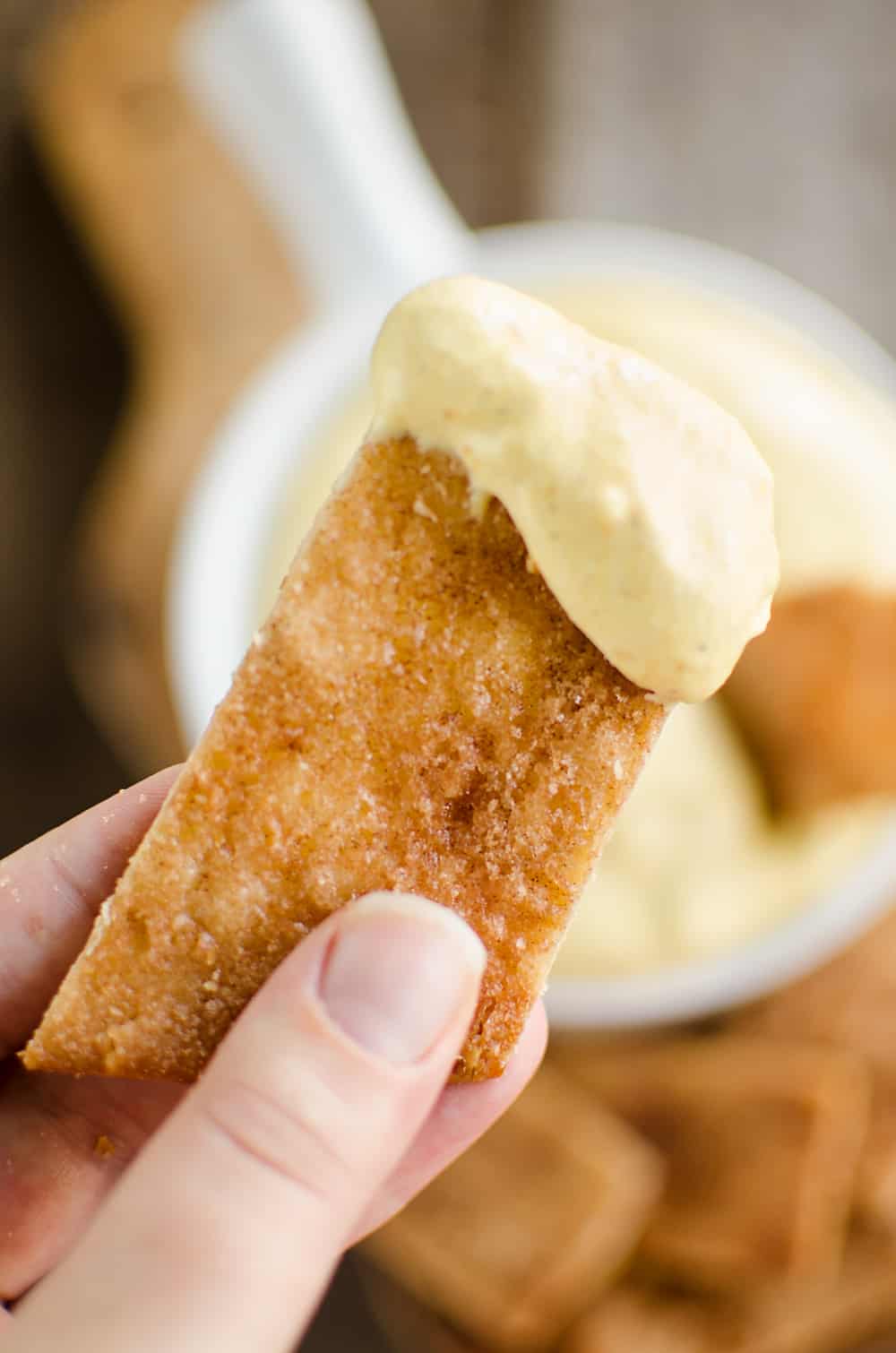 Pumpkin Mousse Dip with Pie Crust Dippers Dipping