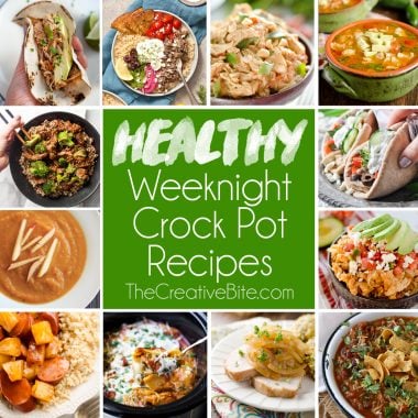25+ Healthy Weeknight Crock Pot Recipes are perfect for quick and simple dinner ideas when you are short on time. From soups and bowls to roasts and entrees, there is a variety of flavorful recipes to try!