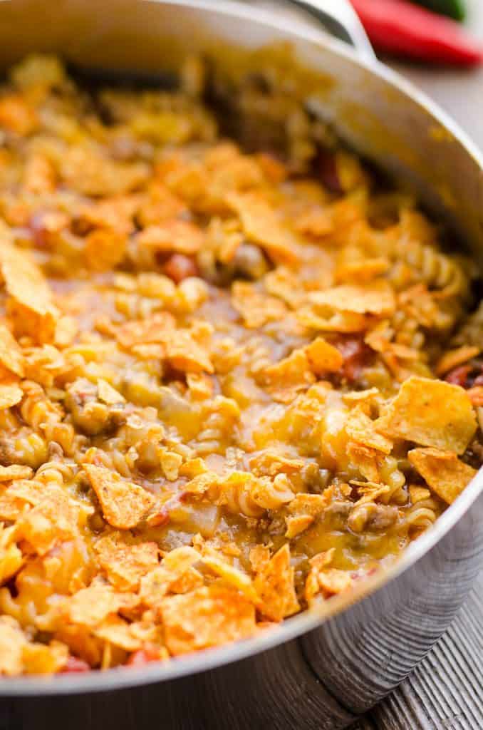 Cheesy Taco Pasta Skillet - 20 Minute Recipe