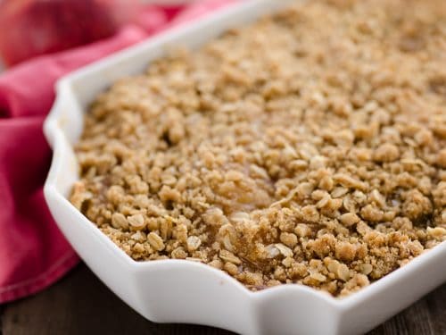 Spiralized Apple Crisp Recipe in pan