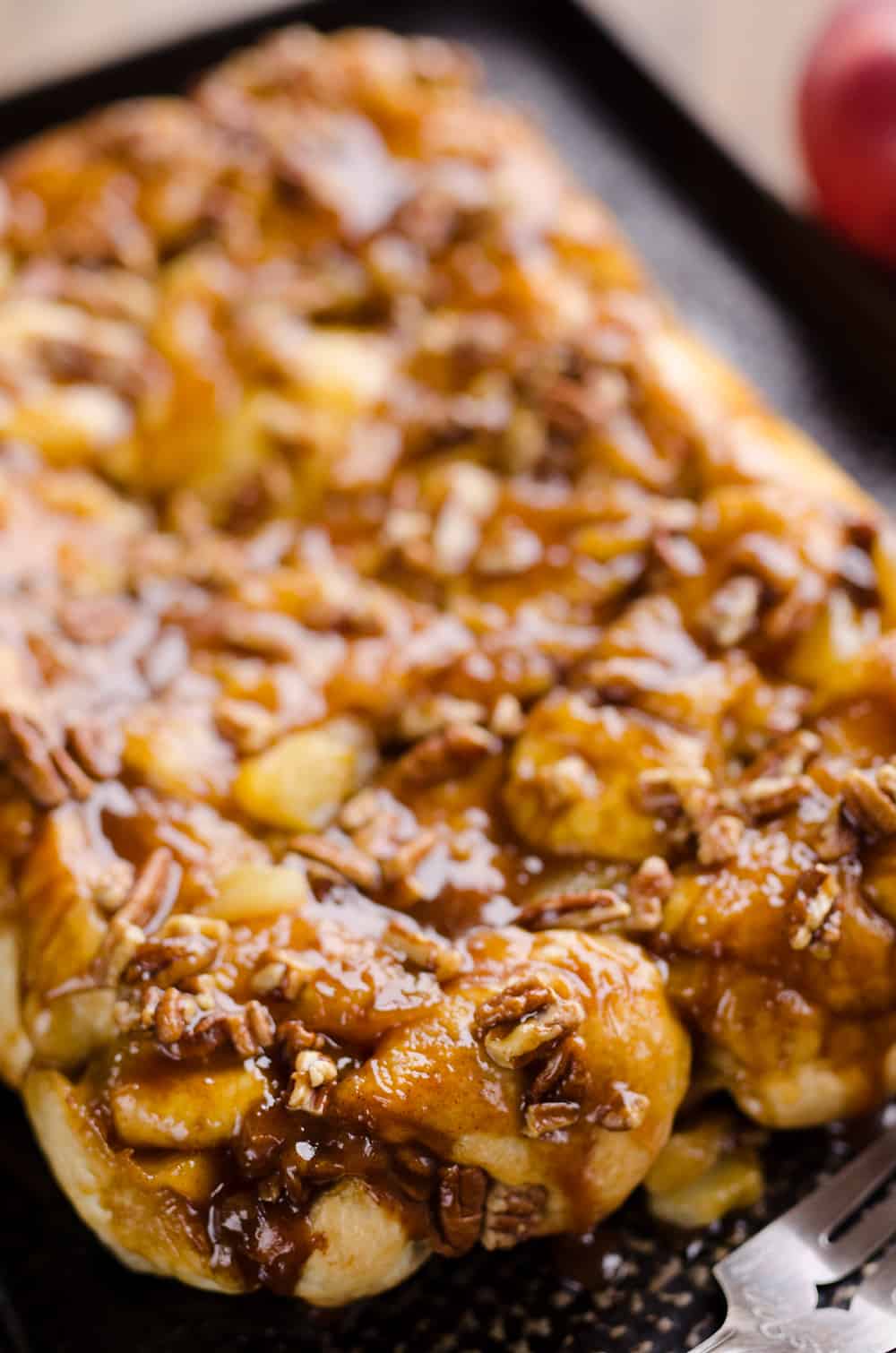 Caramel Apple Pecan Monkey Bread pan