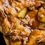 Caramel Apple Pecan Monkey Bread closeup