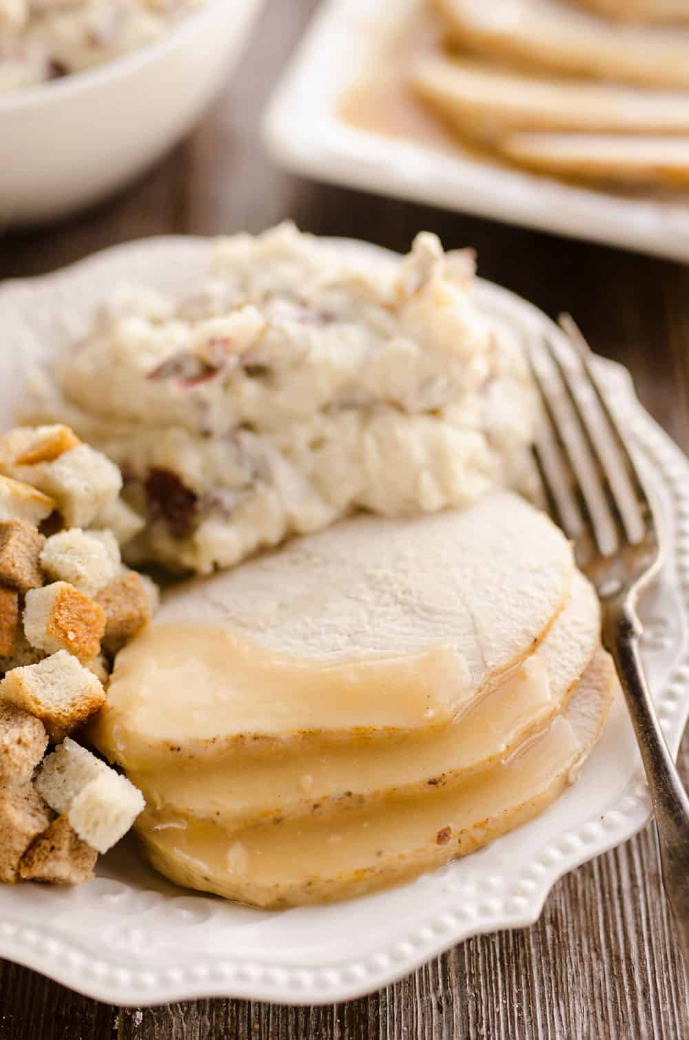 Crock Pot Turkey & Garlic Mashed Potatoes