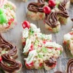 Holiday Rice Krispie Treats decorated with Pillsbury frosting