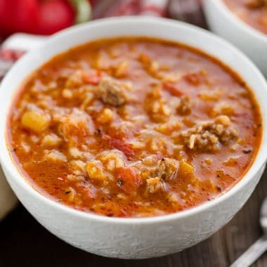 Pressure Cooker Stuffed Pepper Sausage Soup