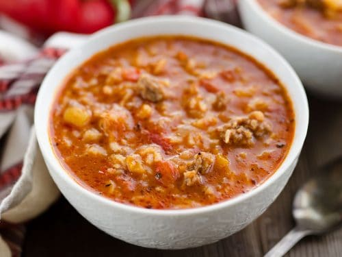 Pressure Cooker Stuffed Pepper Sausage Soup