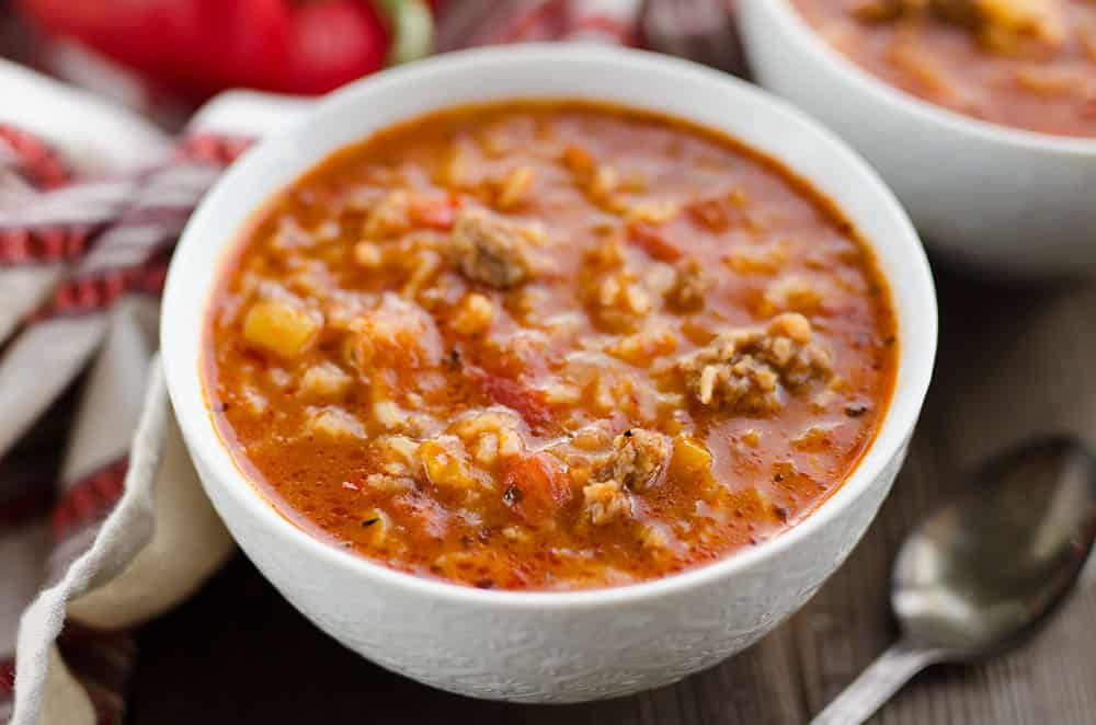 Pressure Cooker Stuffed Pepper Sausage Soup