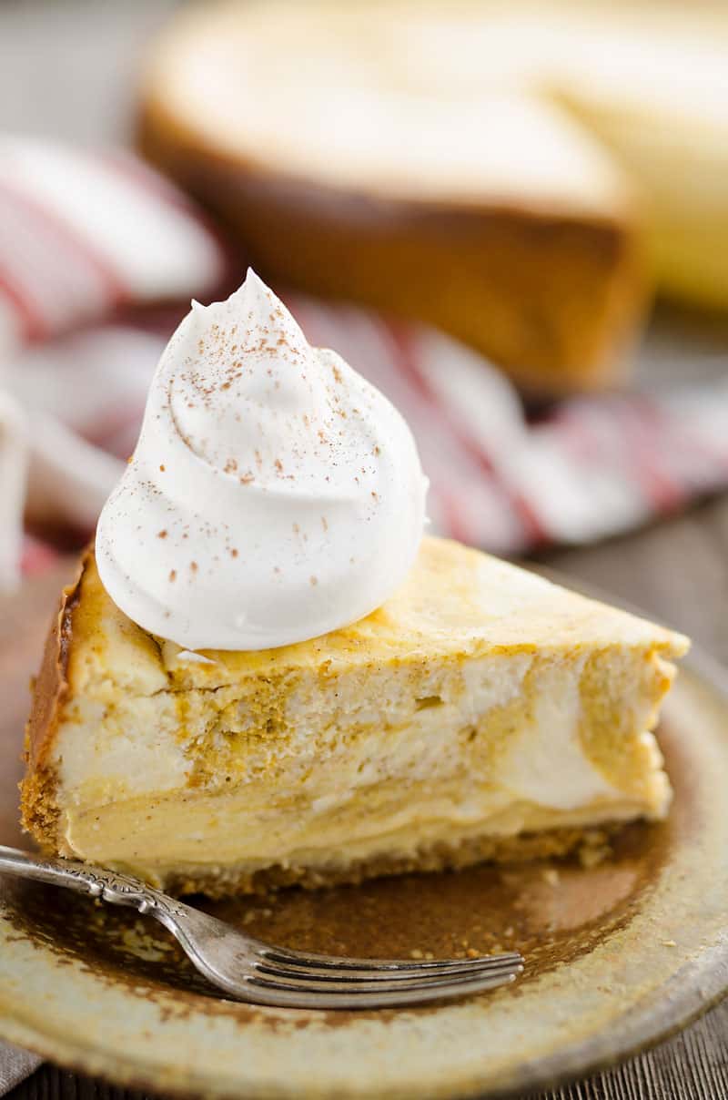 Pumpkin Swirl Cheesecake with cool whip