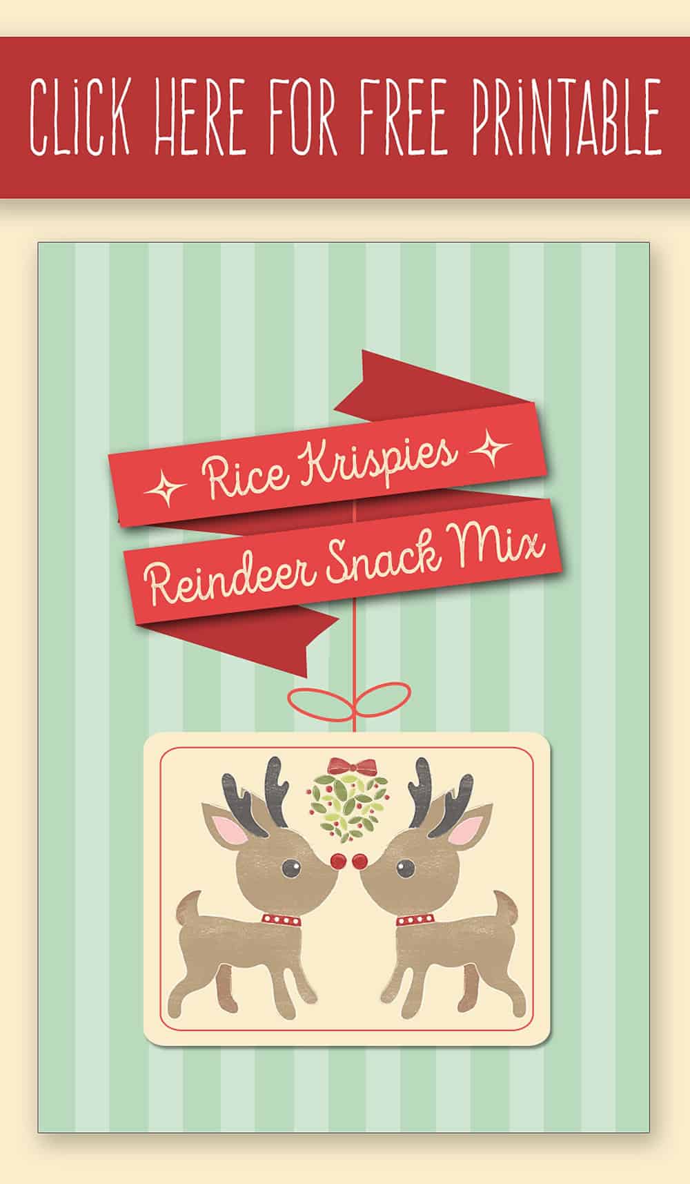 Rice Krispies Reindeer Snack Mix with FREE Printable 