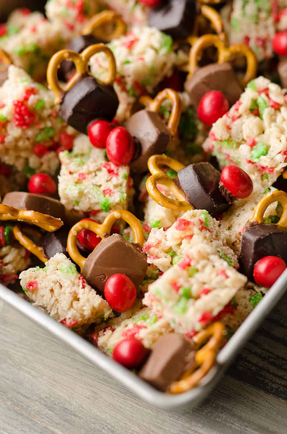 Rice Krispies Reindeer Snack Mix with FREE Printable pan