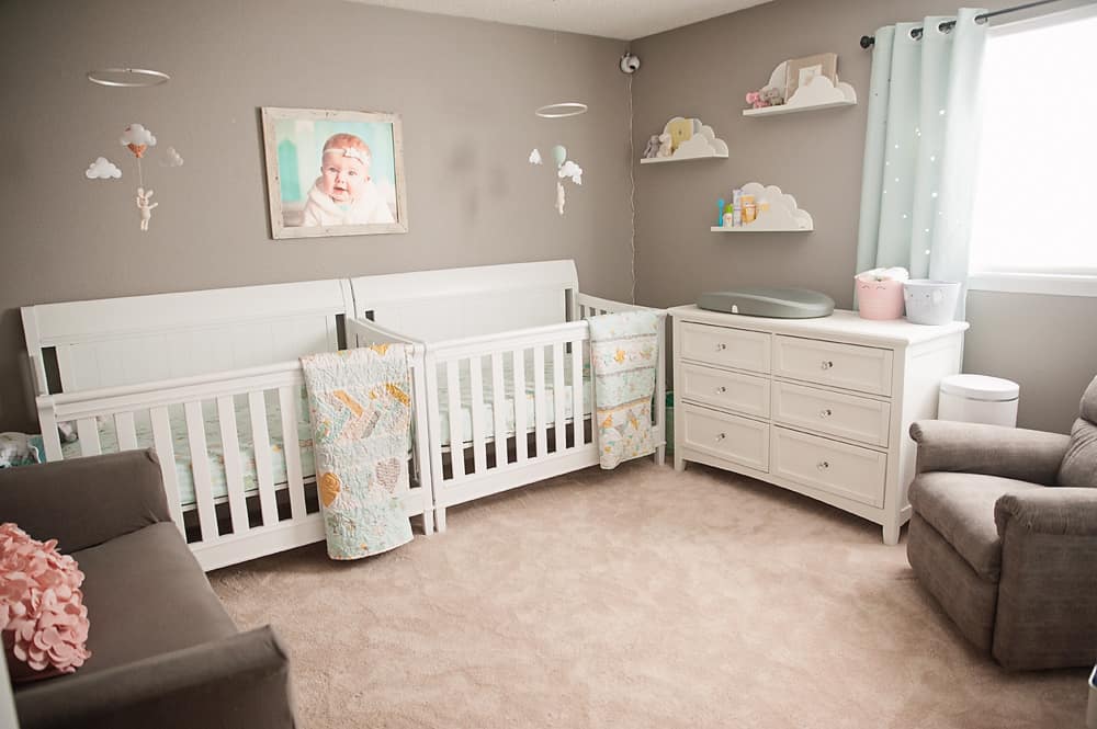 Boy Girl Gender Neutral Twin Bunny Nursery Reveal - The Creative Bite