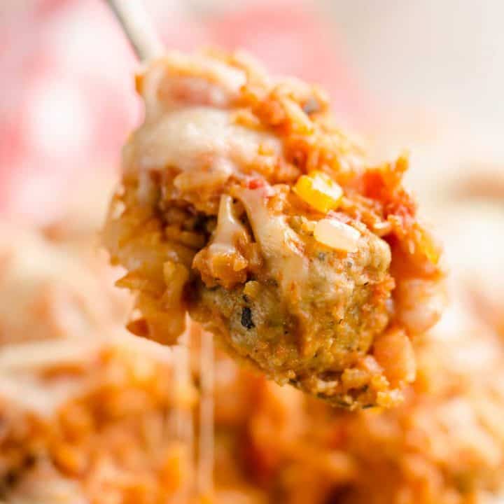 Pressure Cooker Cheesy Italian Rice & Meatballs